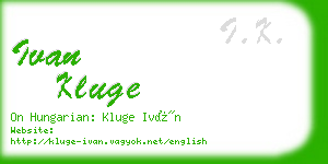 ivan kluge business card